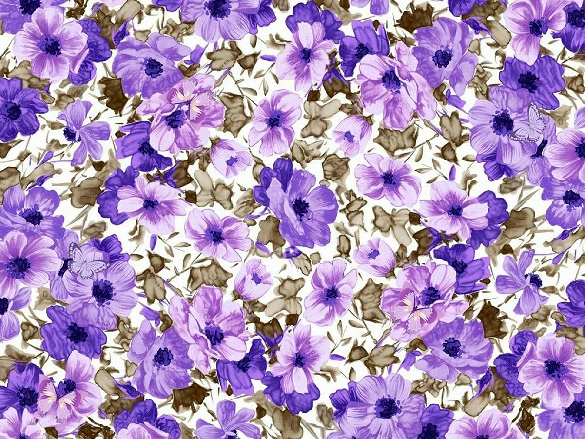 Принт фиолетовые цветы
