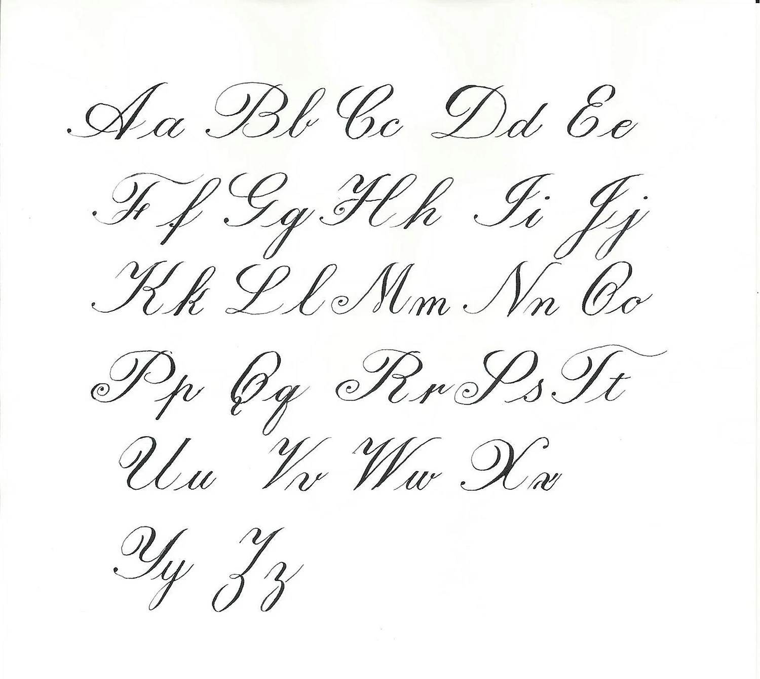 Прописные английские буквы каллиграфия