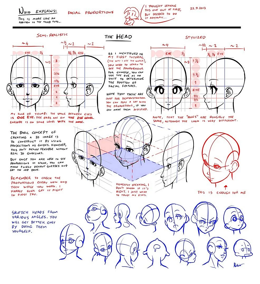 Пропорции головы аниме