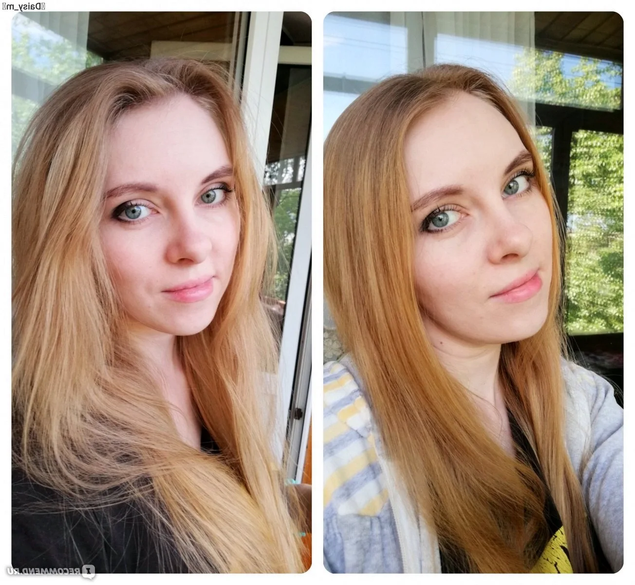 Пудра для волос до и после