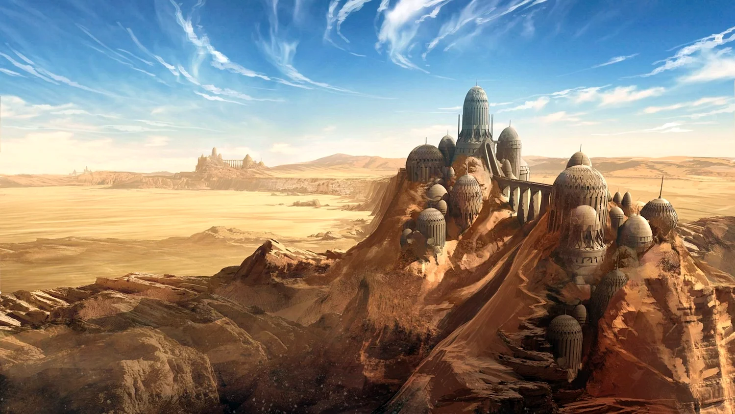 Пустыня замок твердыня арт Оазис