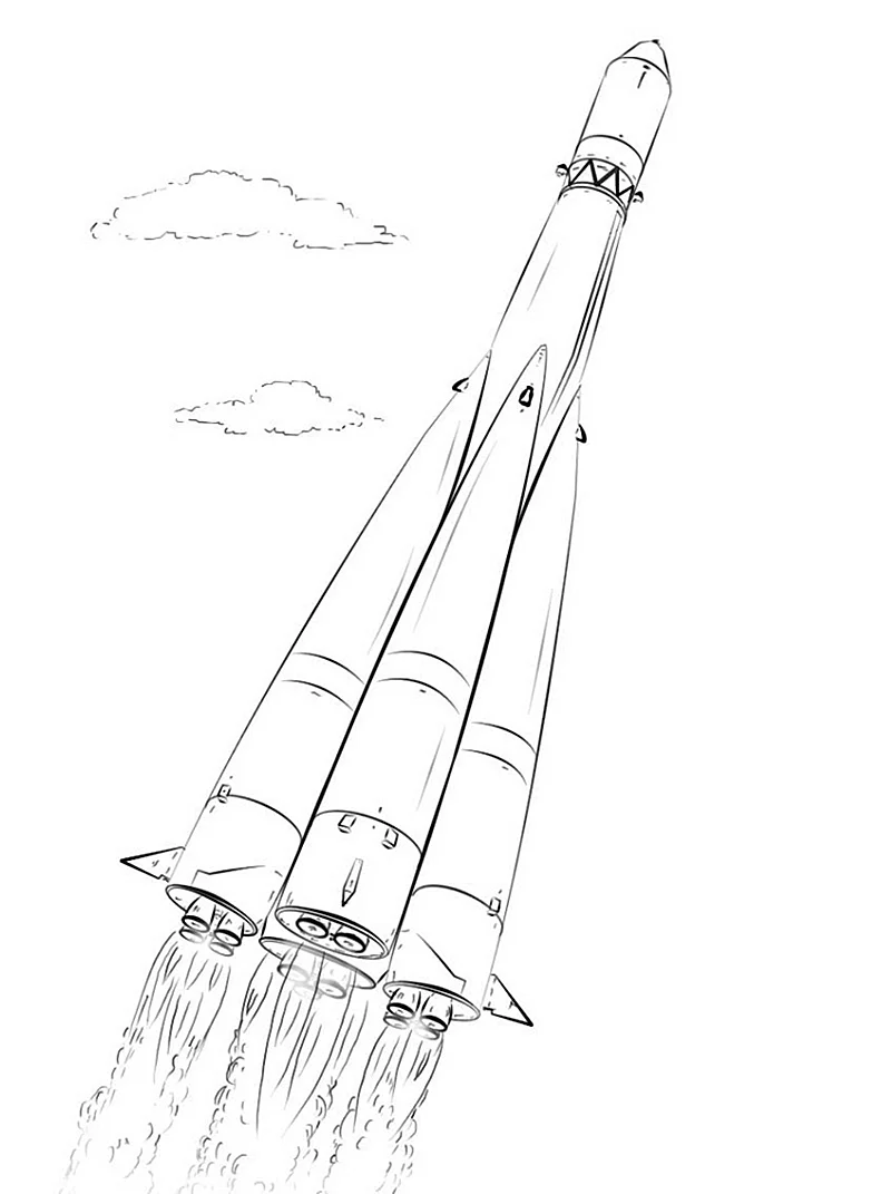 Ракета Восток 1 Гагарина рисунок