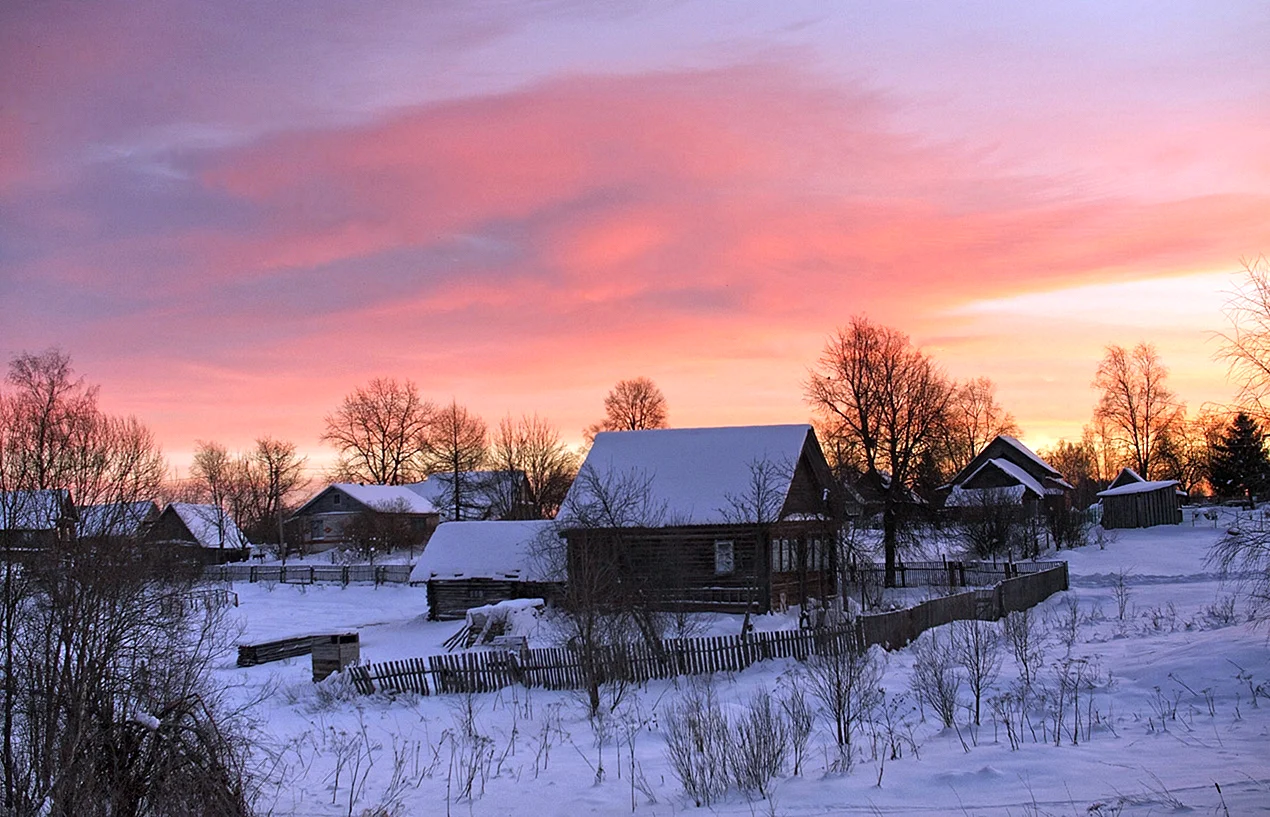 Ранняя зима в деревне