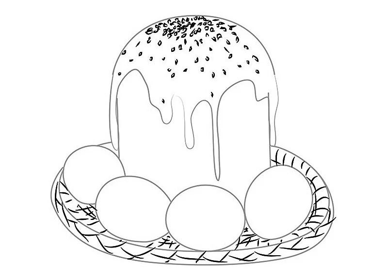 Раскраска Пасха кулич и яйца