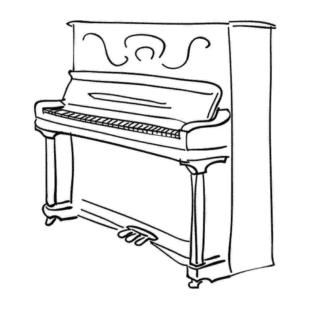 Раскраска пианино музыкальный инструмент
