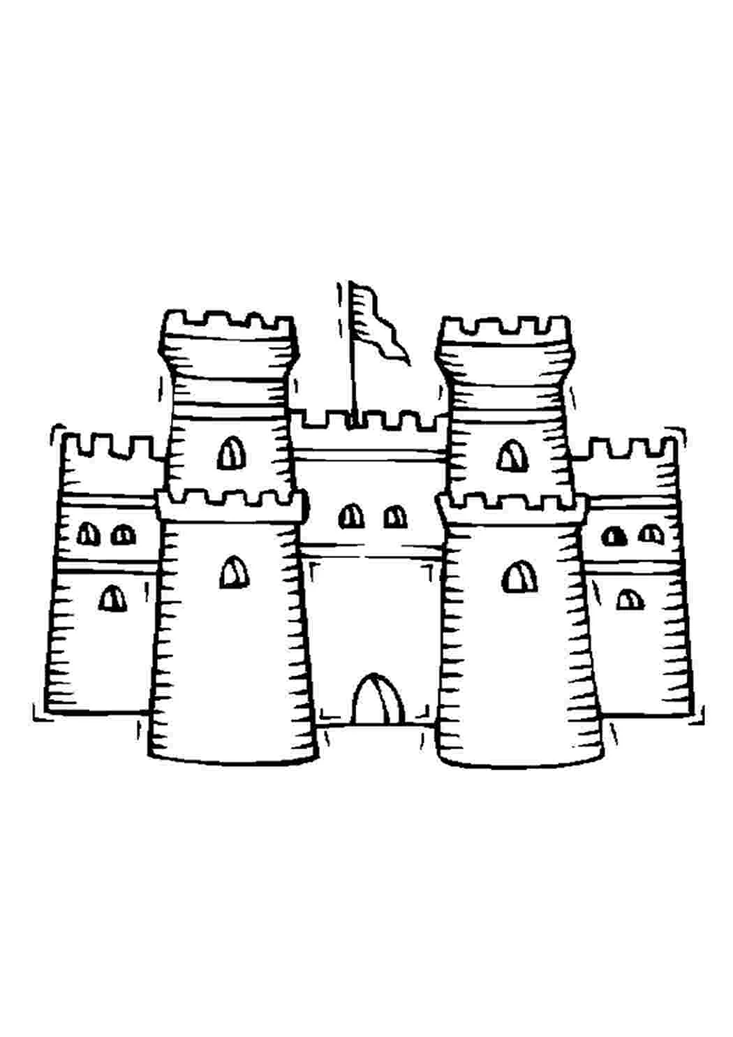 Раскраска Рыцари средневековья и замки