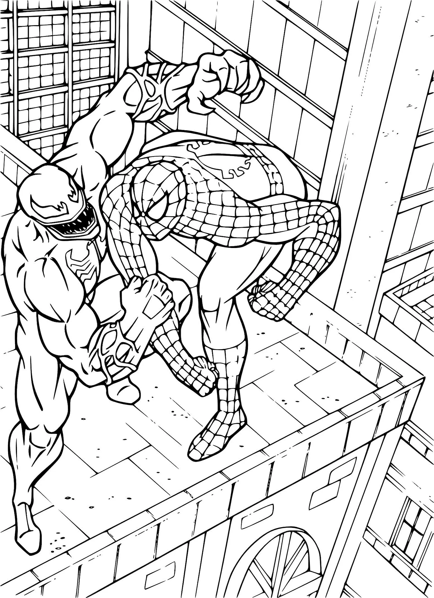Раскраска Супергерои человек паук