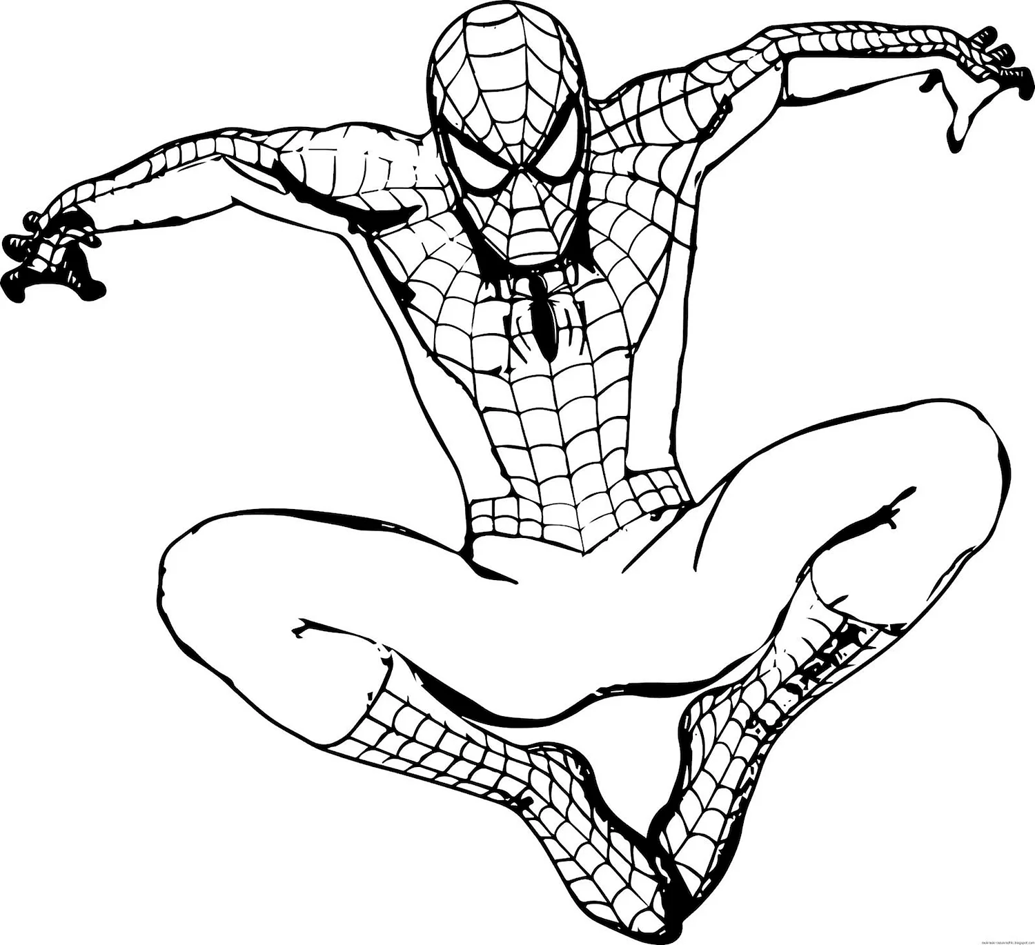 Раскраска Супергерои Марвел человек паук