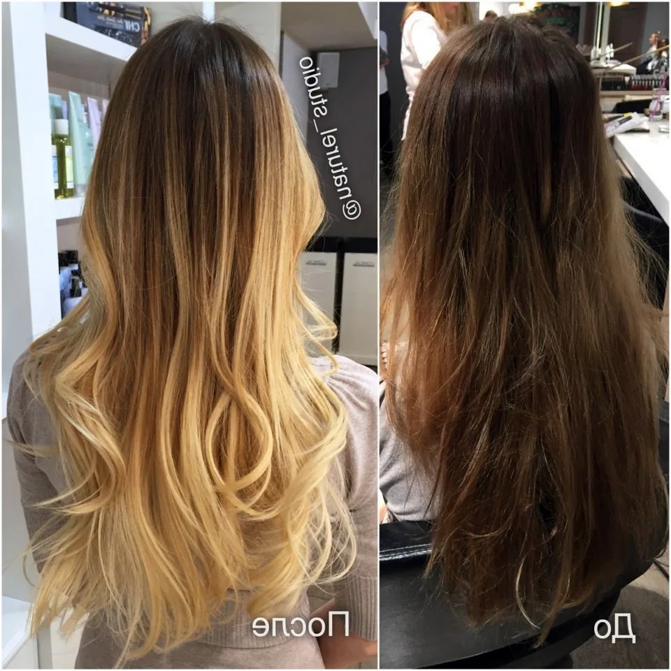 Растяжка волос до и после