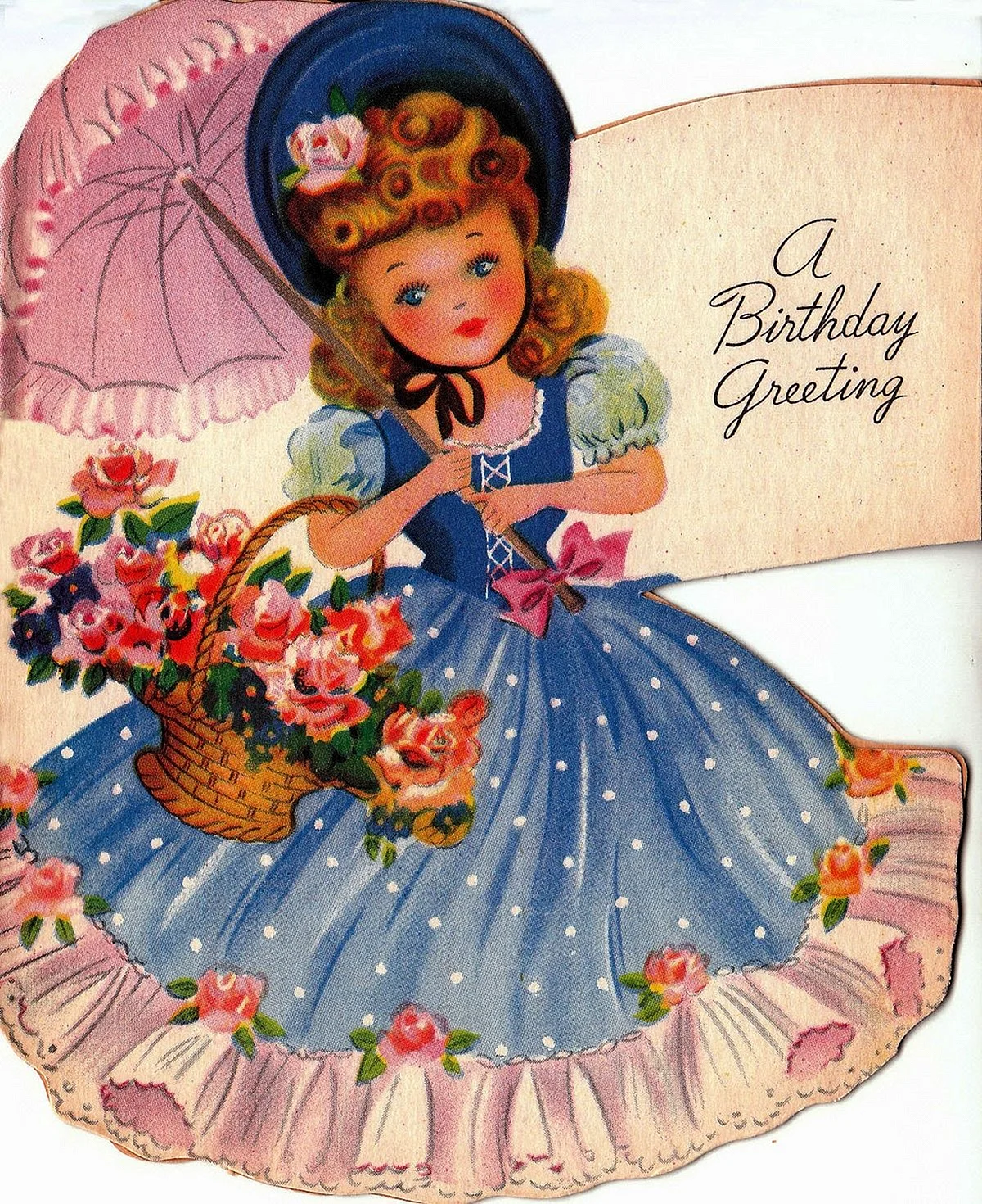 Ретро открытки с днём рождения девочке