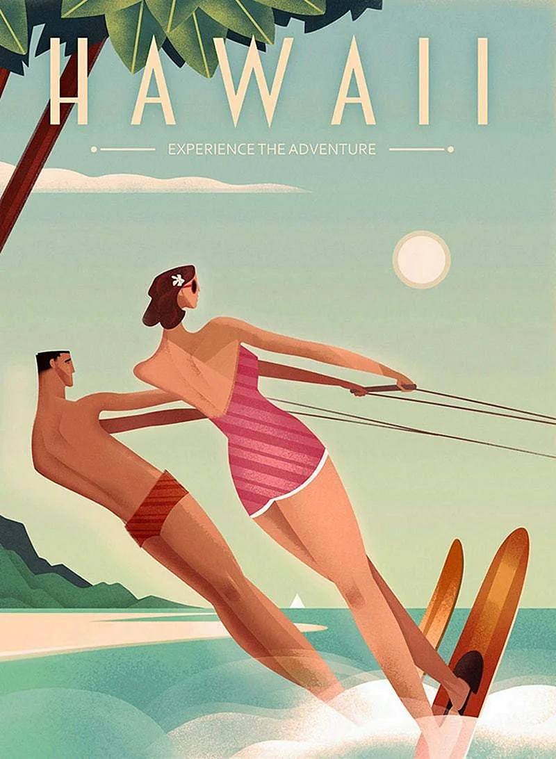 Ретро плакат Гавайи