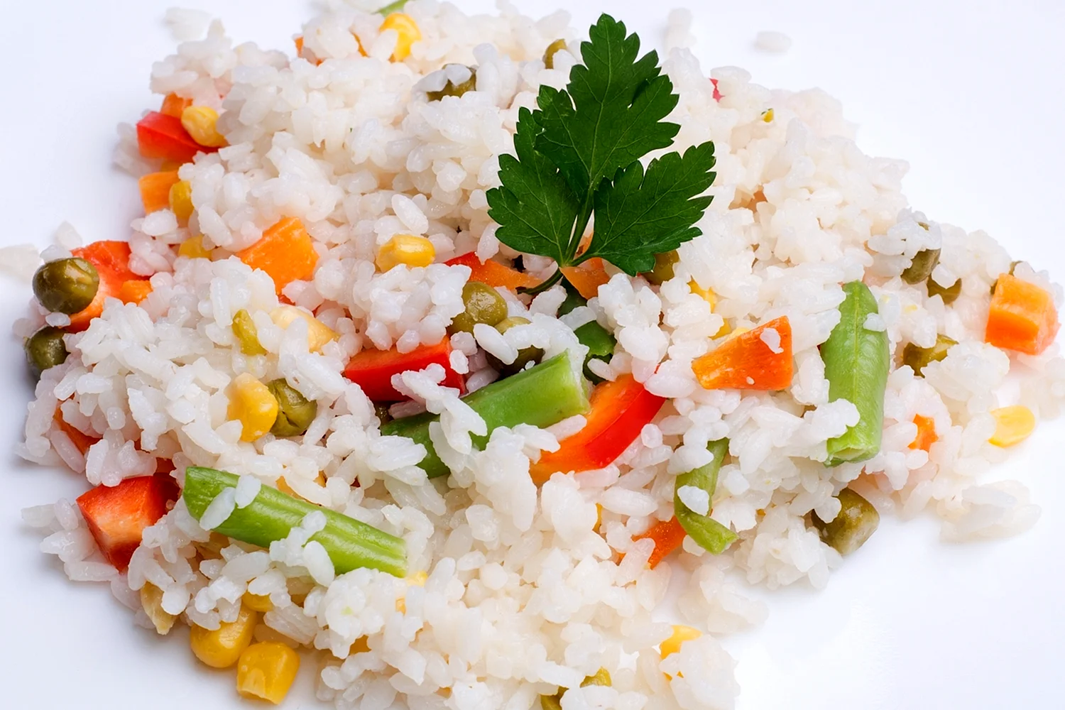 Рис с кукурузой и горошком