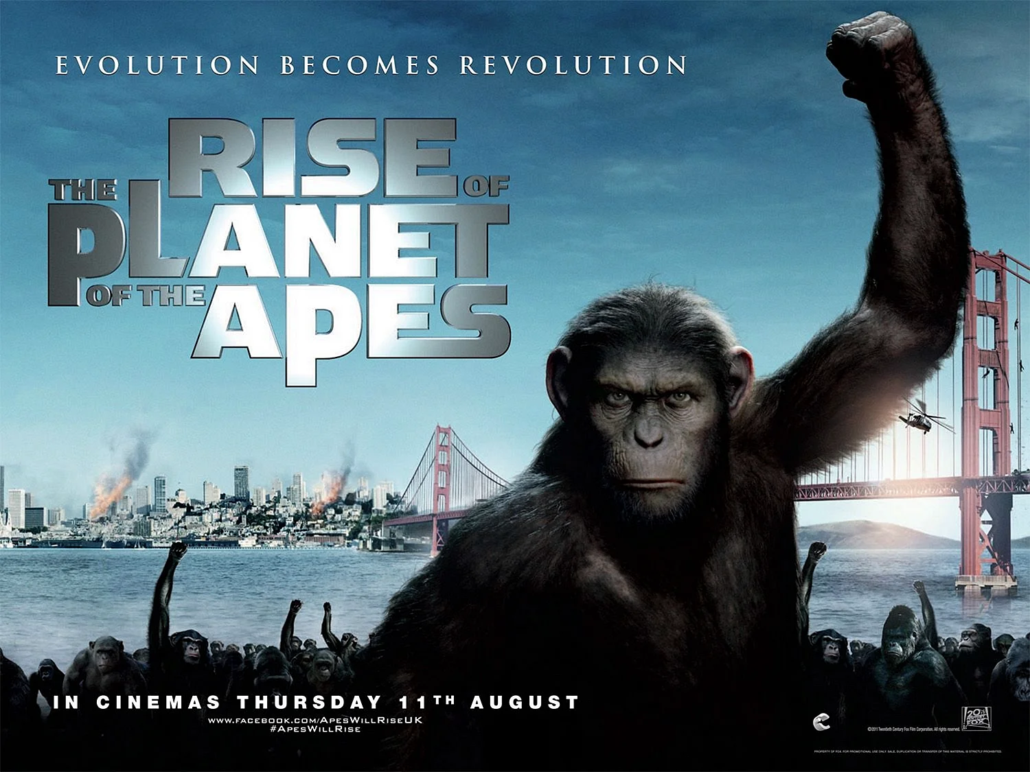 Rise of the Planet of the Apes 2011 Постер