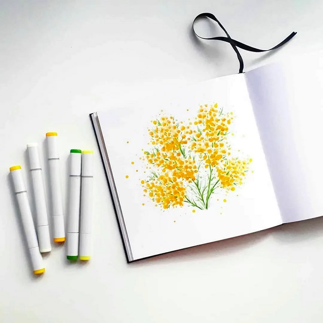 Рисование маркерами растения