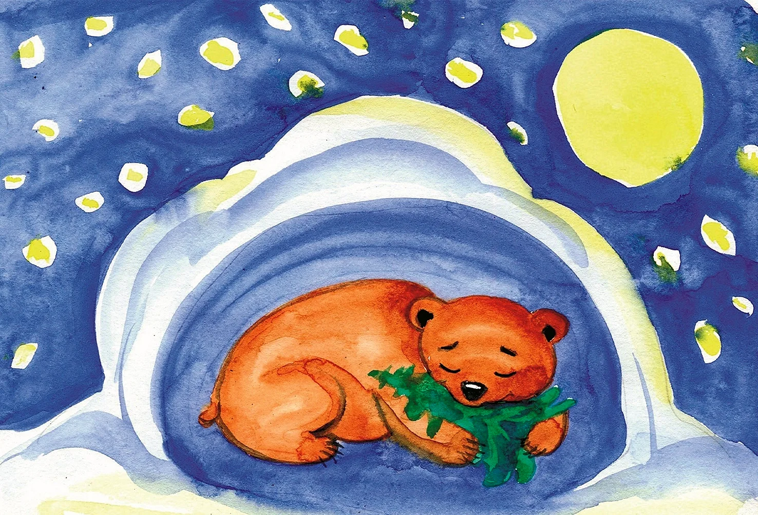 Рисование медведь в берлоге