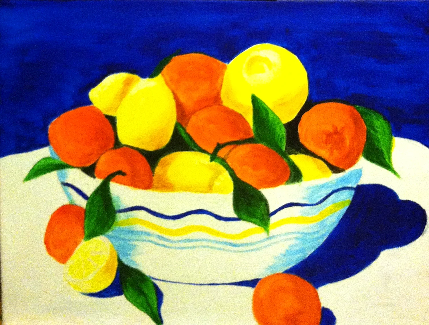 Рисование ваза с фруктами