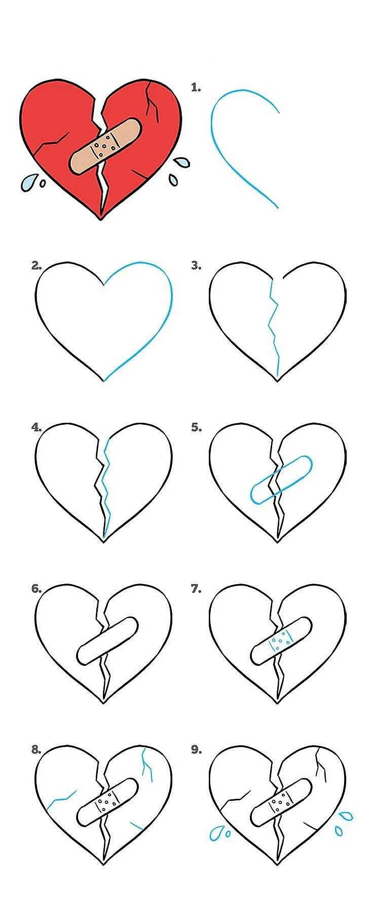 Рисунки для срисовки лёгкие сердце