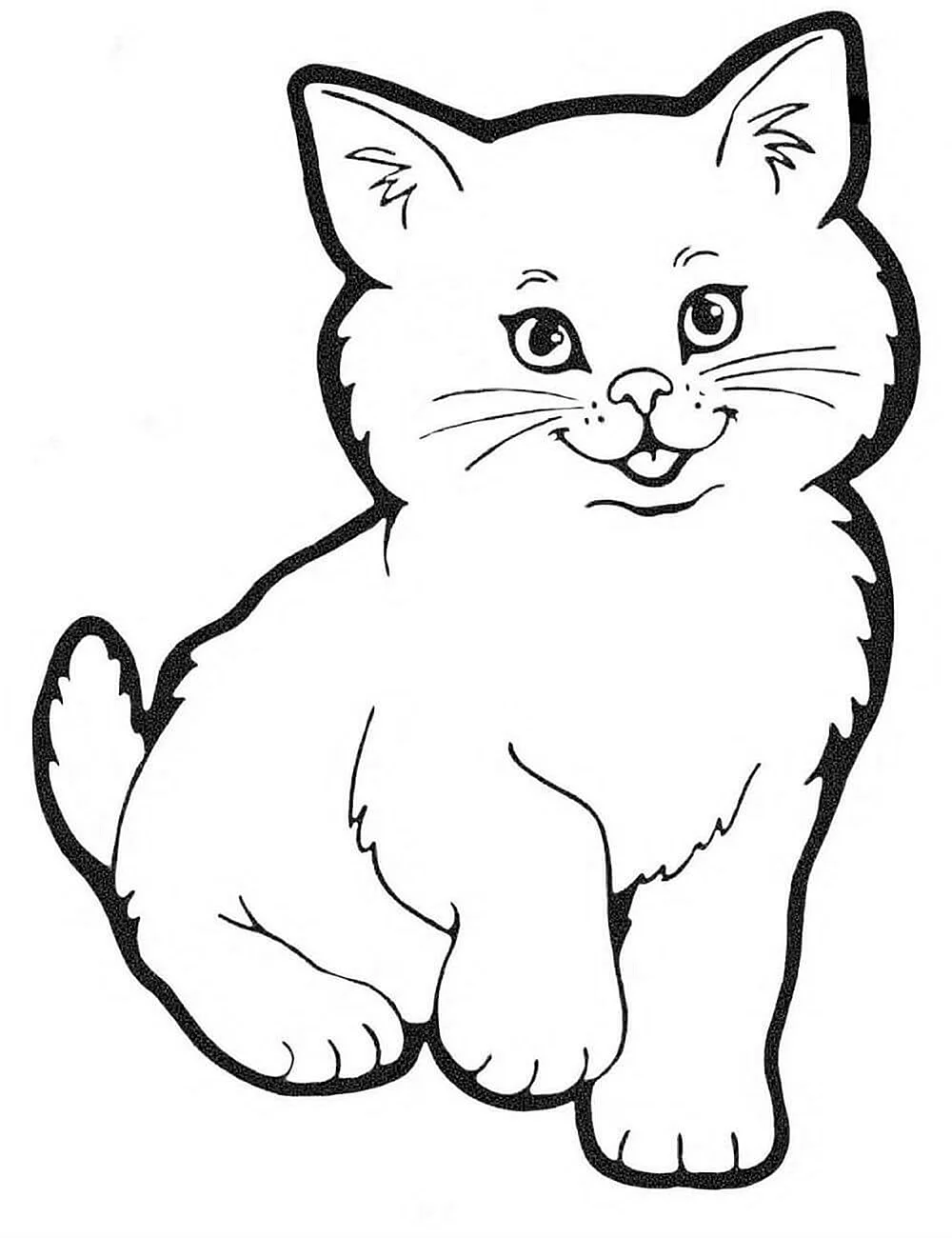 Рисунок котенка для раскрашивания