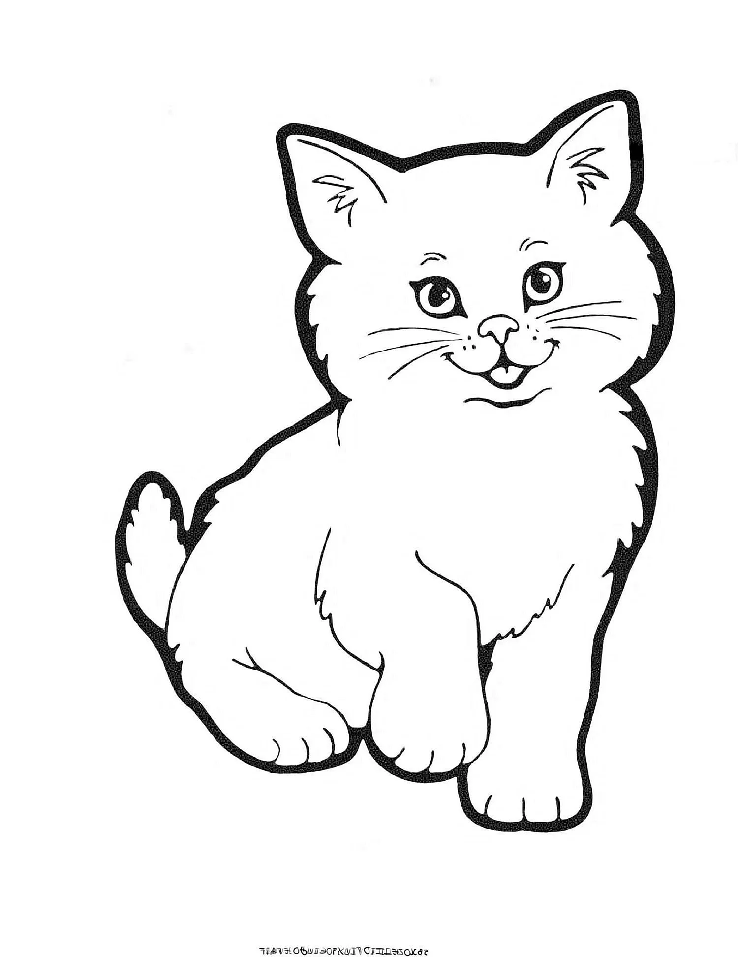 Рисунок котенка для раскрашивания