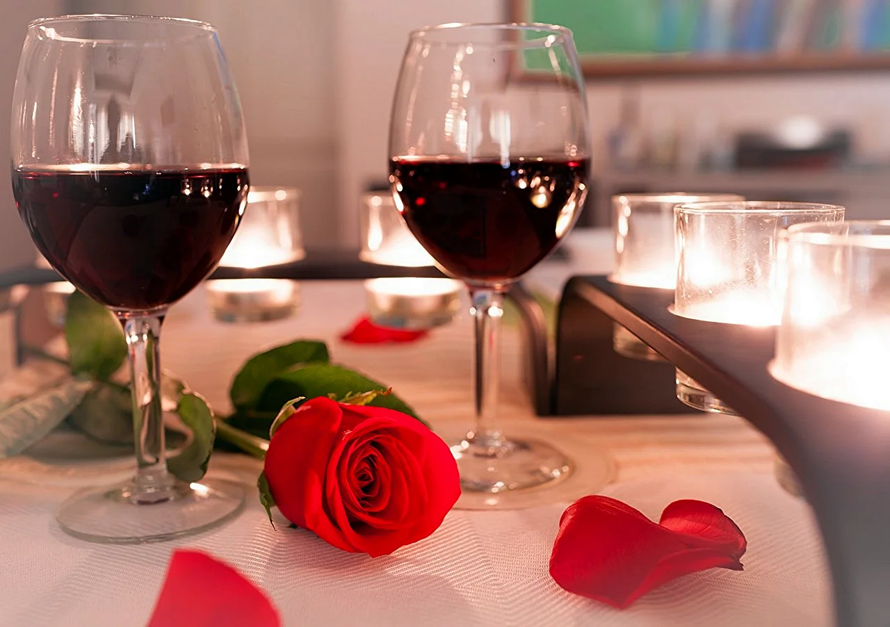 Романтический ужин с вином