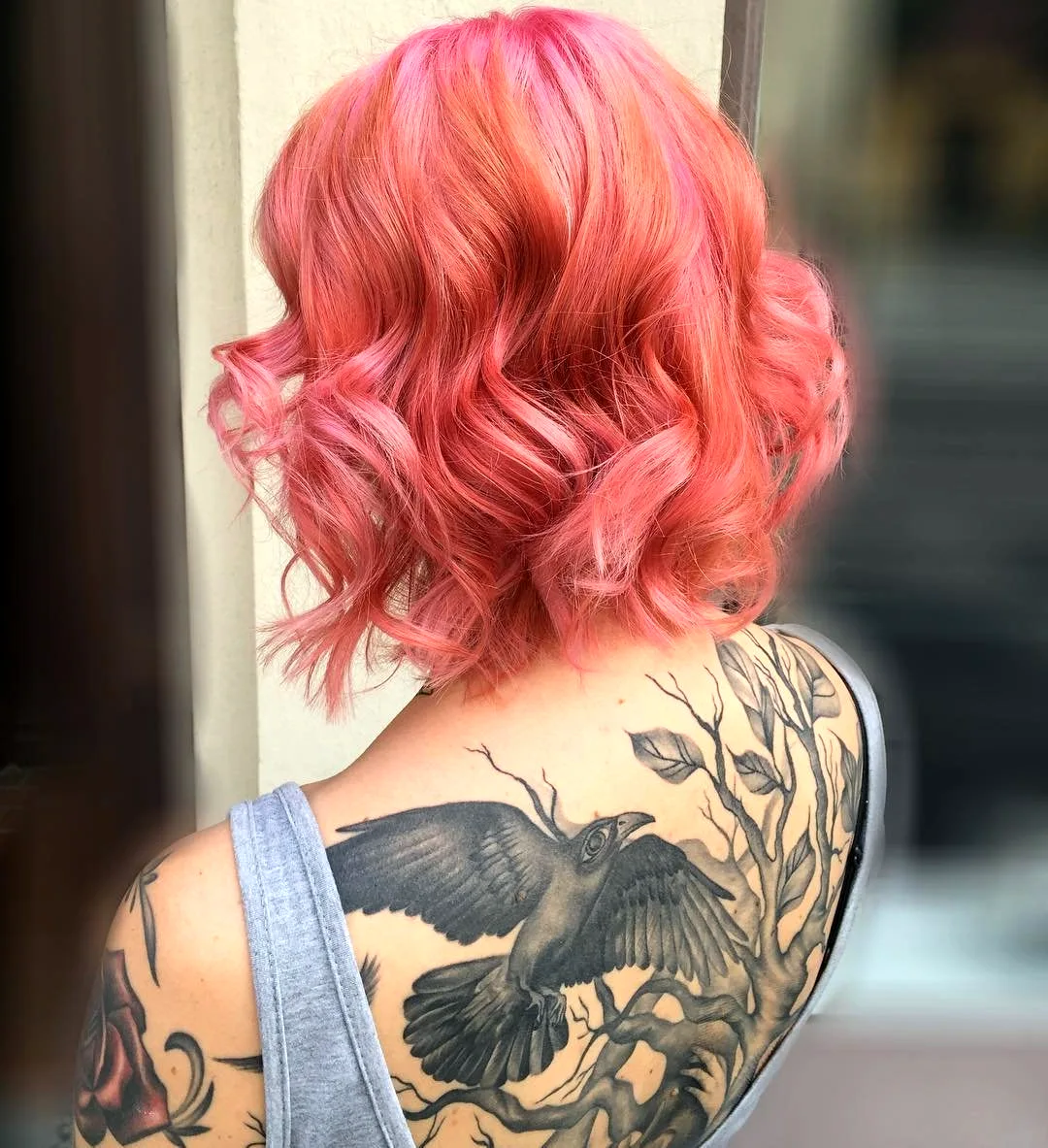Розово рыжие волосы короткие