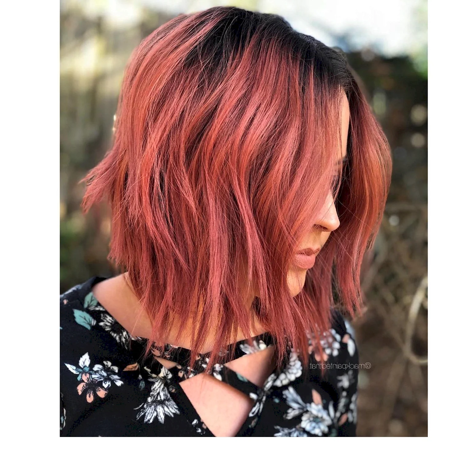 Розово рыжий цвет волос на короткие волосы