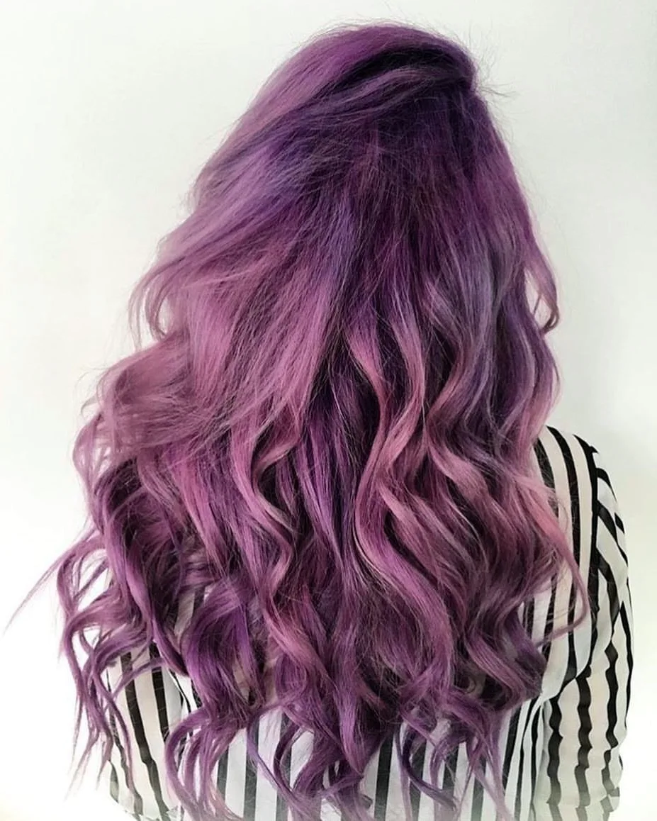 Розово сиреневые волосы