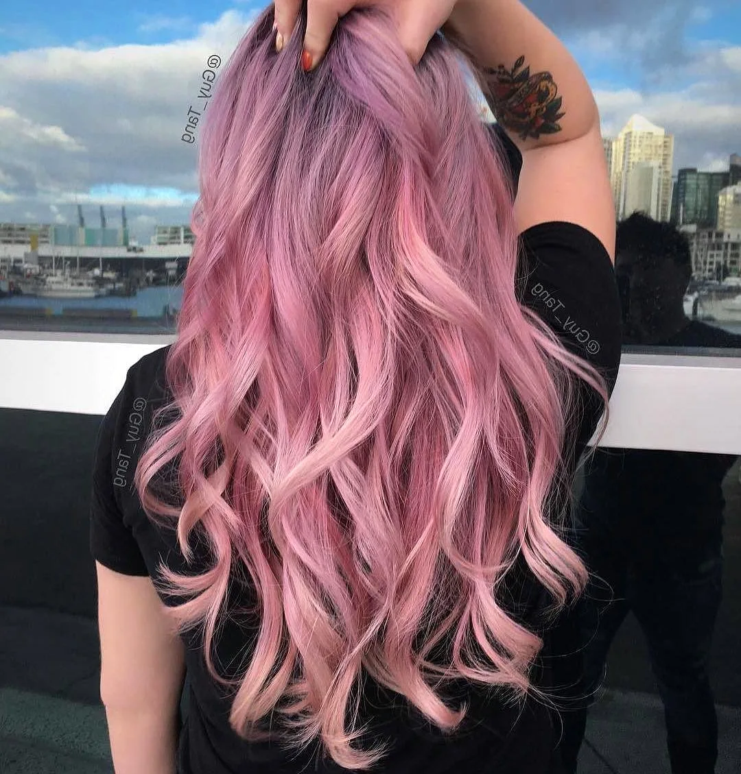 Розово сиреневые волосы