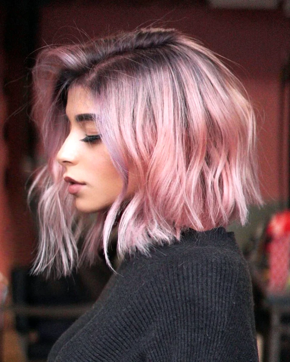 Розовое окрашивание волос