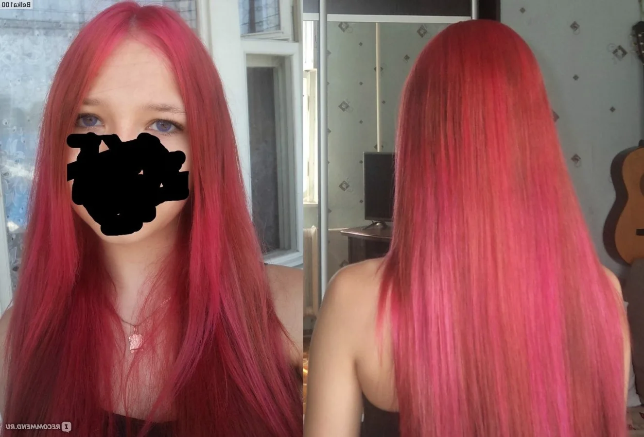 Розовый на русых волосах без осветления
