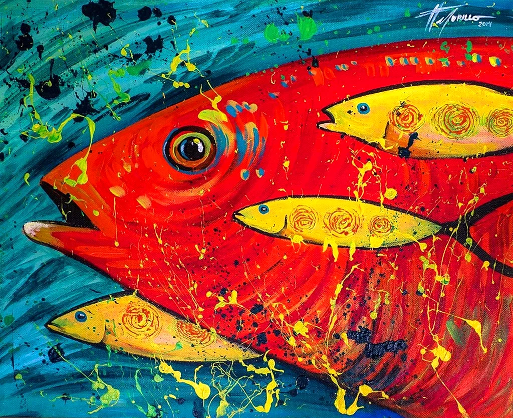 Рыбы живопись абстракция Felix Murillo