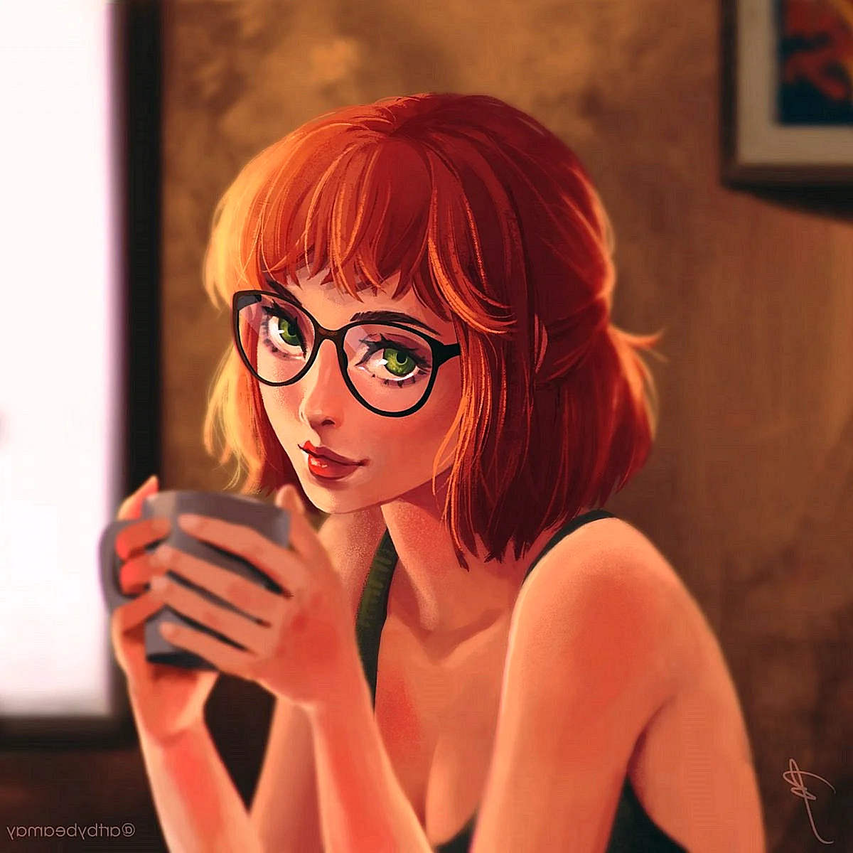 Рыжая девочка в очках