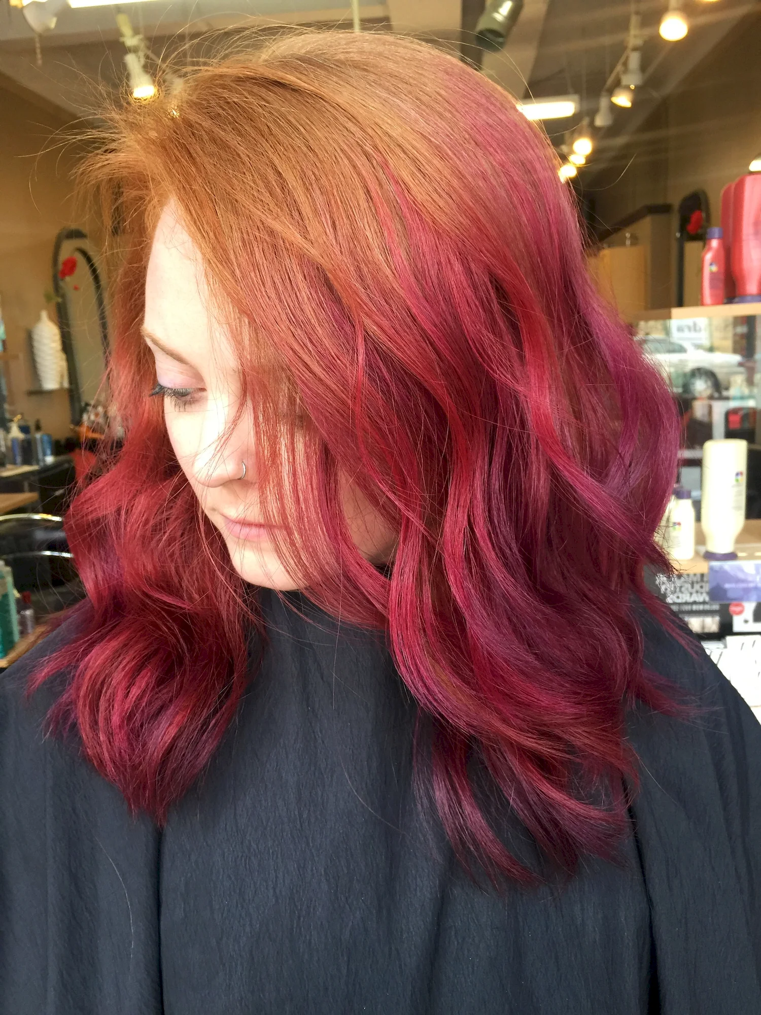 Рыже фиолетовые волосы