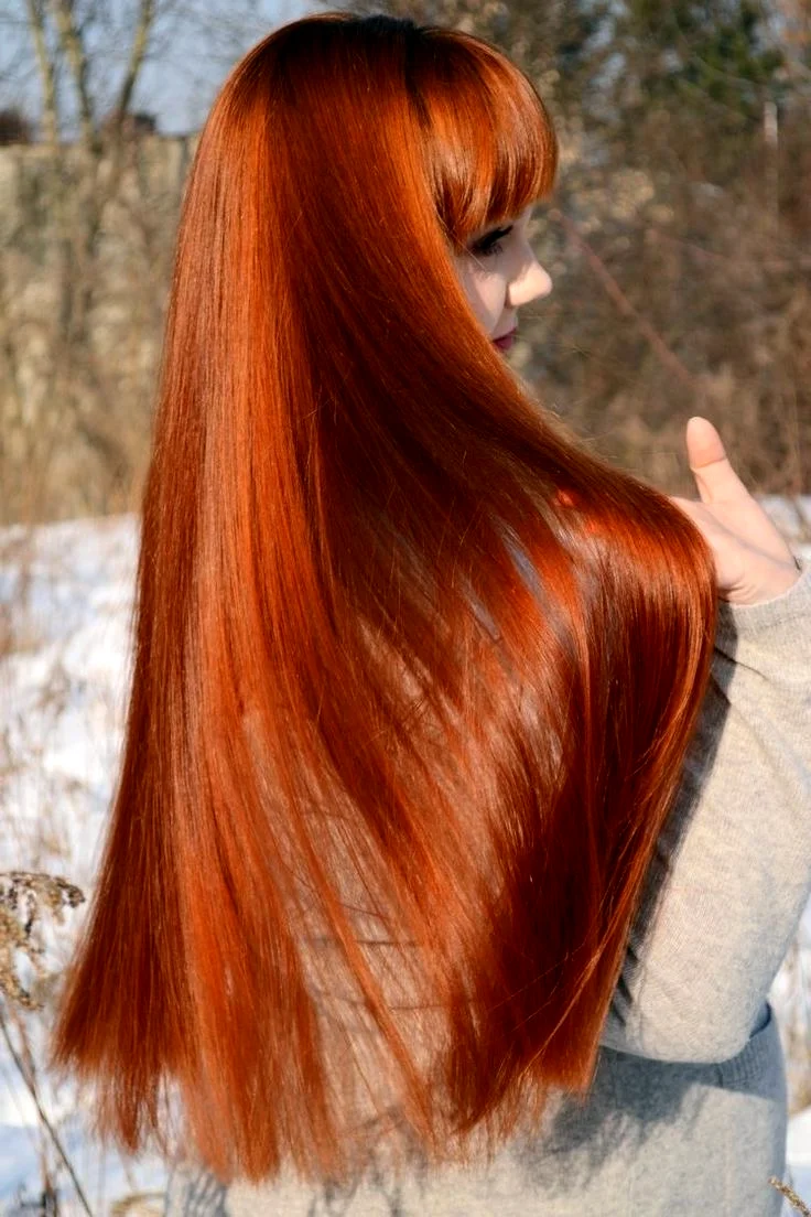 Рыжие прямые волосы