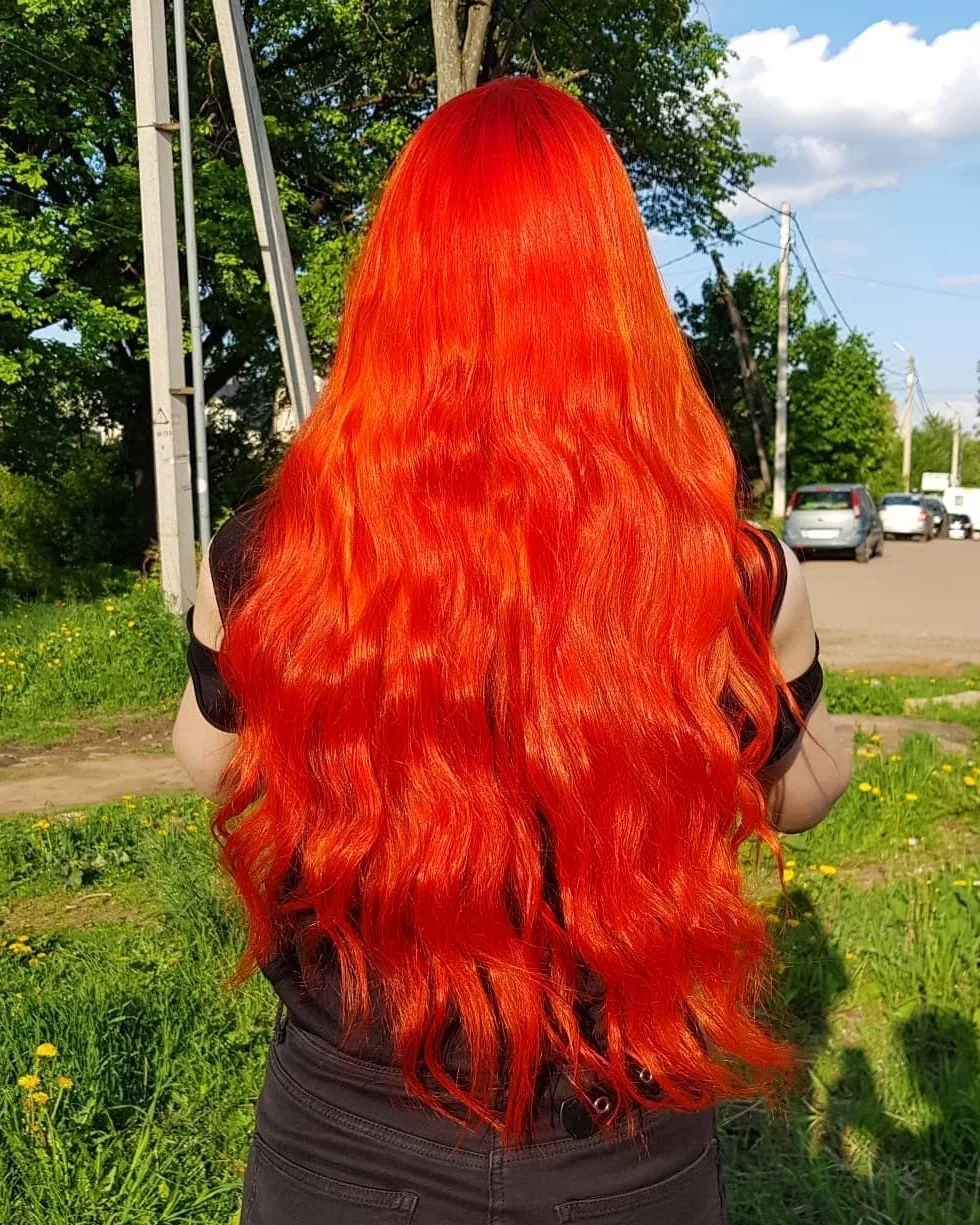 Рыжие радужные волосы