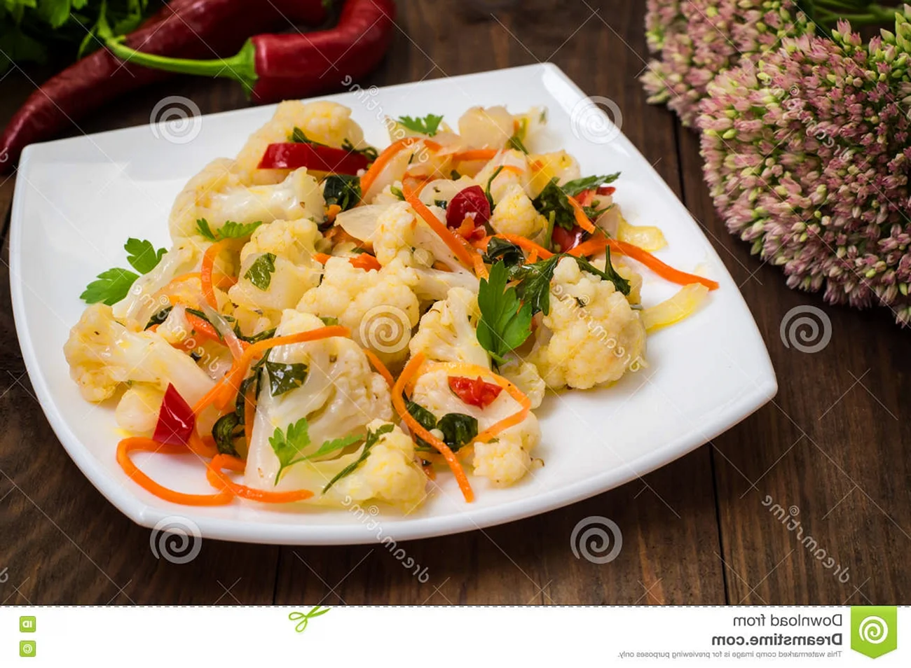 Салат из цветной капусты по-корейски