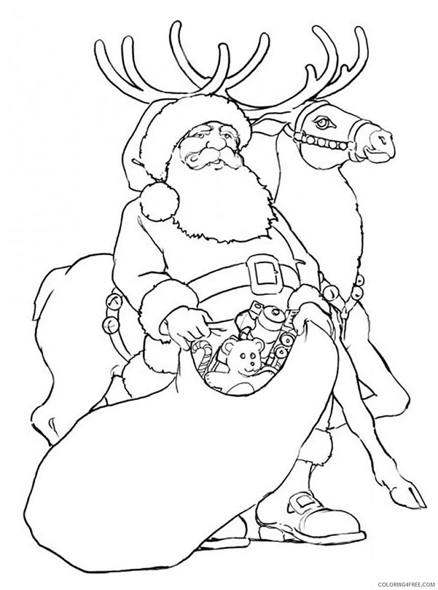 Санта Клаус раскраска