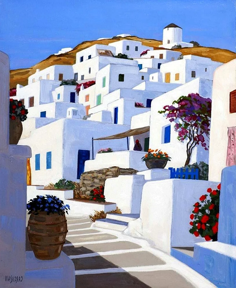Санторини Греция живопись
