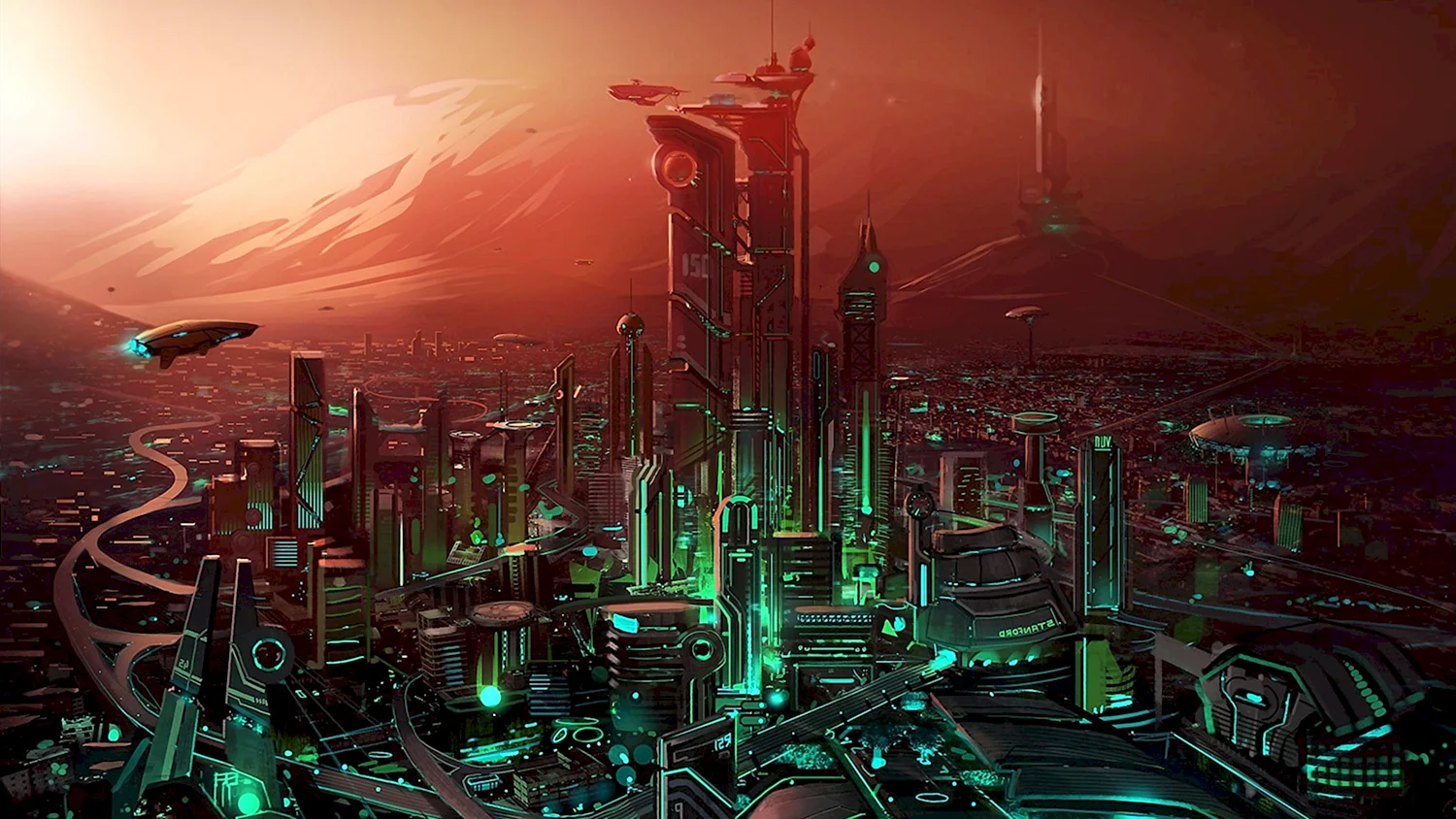 Sci Fi город будущего