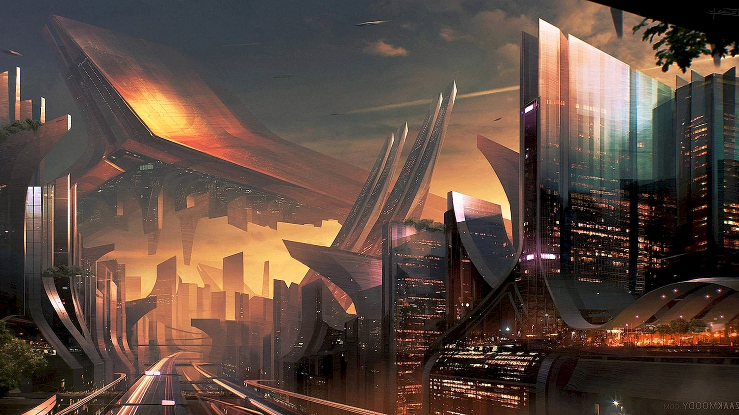 Sci Fi город футуризм