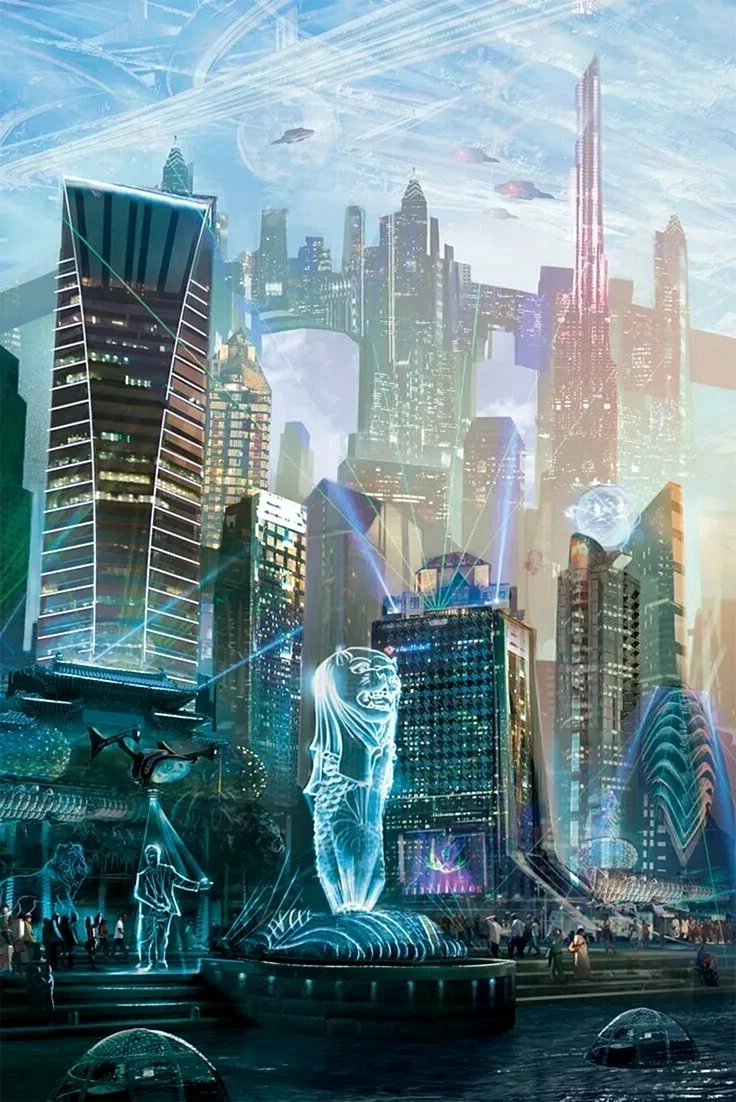 Sci-Fi Art город киберпанк