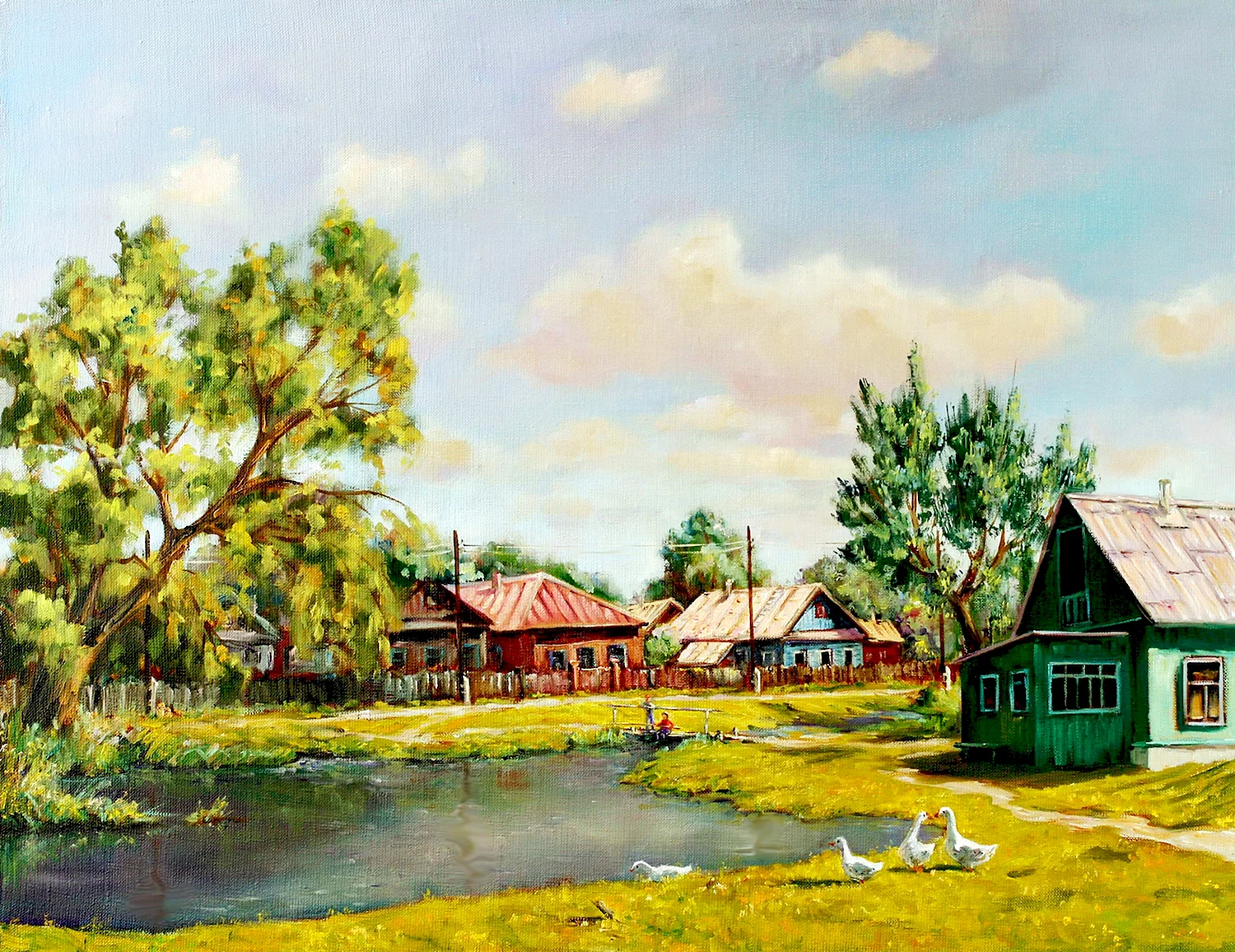 Сельский пейзаж художника Мазеева