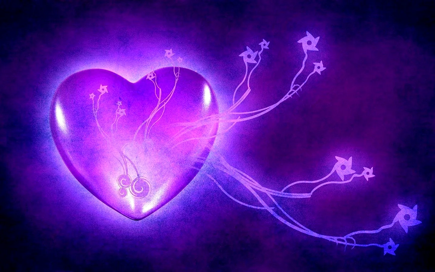 Сердце неон фиолетовое