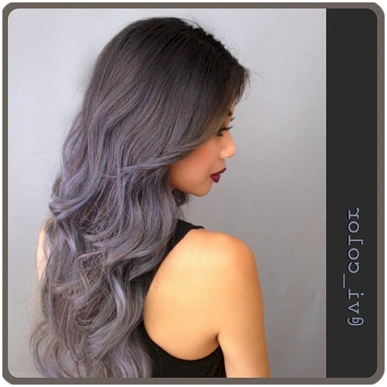 Серый с оттенком фиолетового волосы