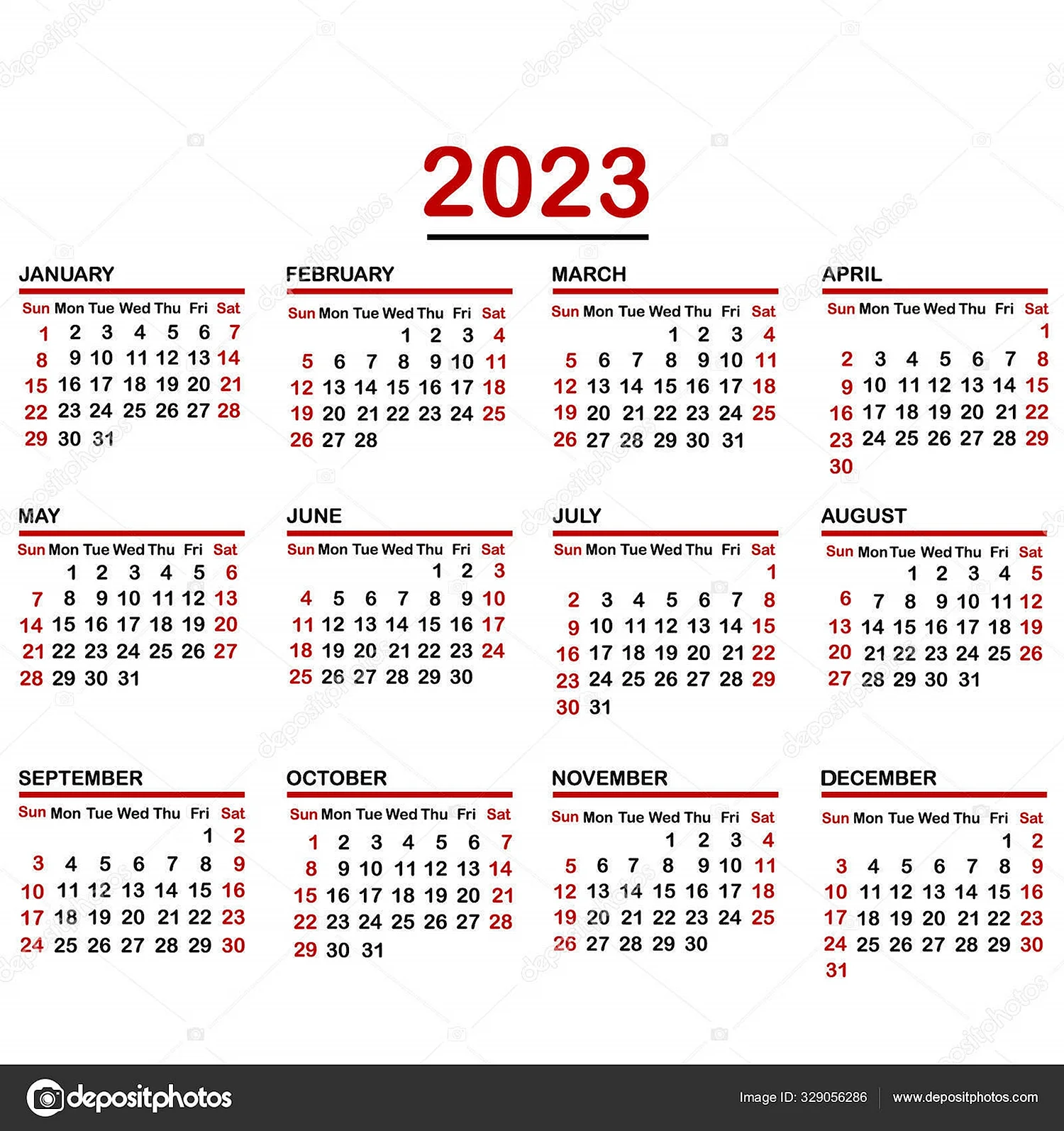 Сетка карманного календаря 2023