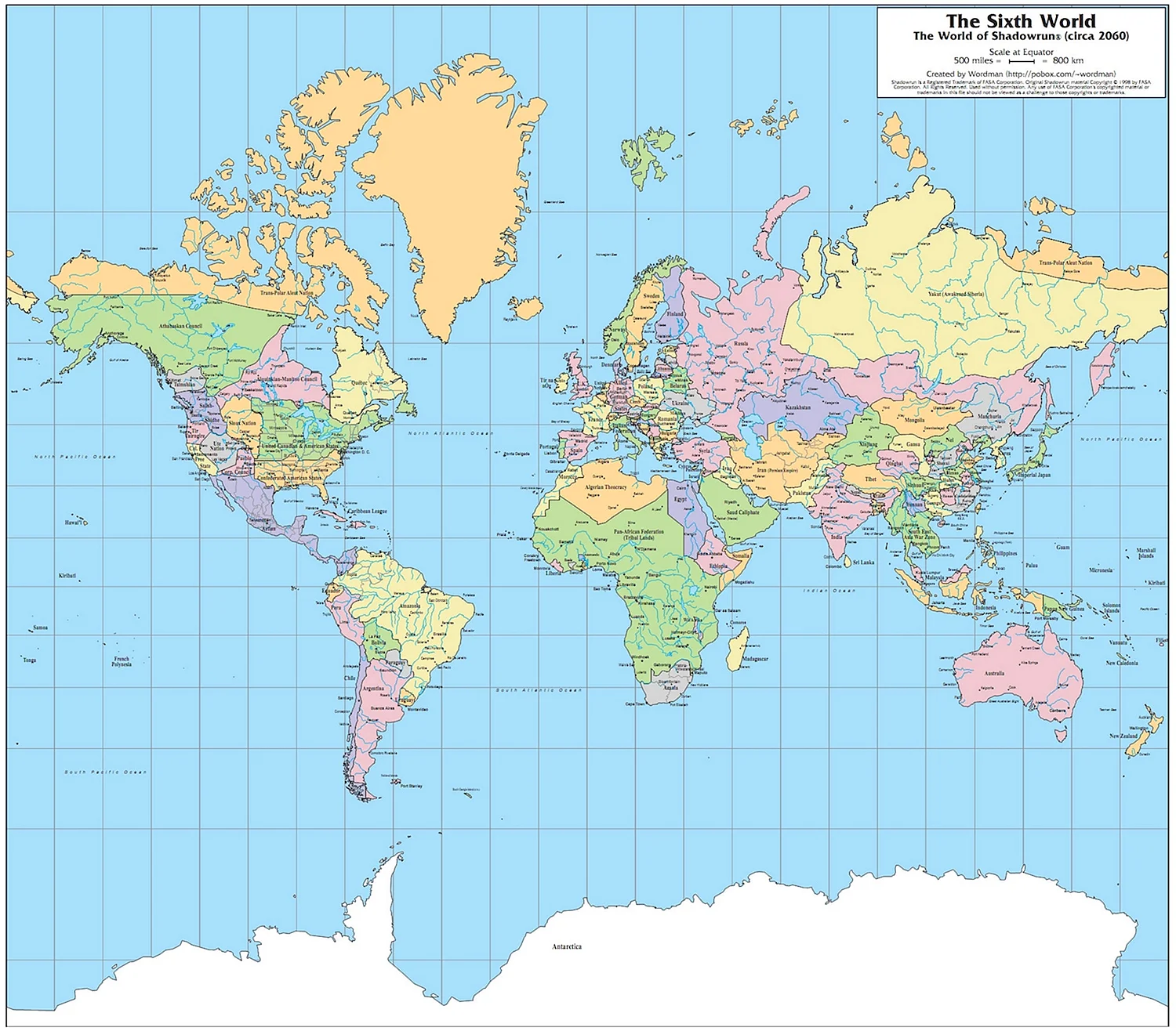 Shadowrun World Map