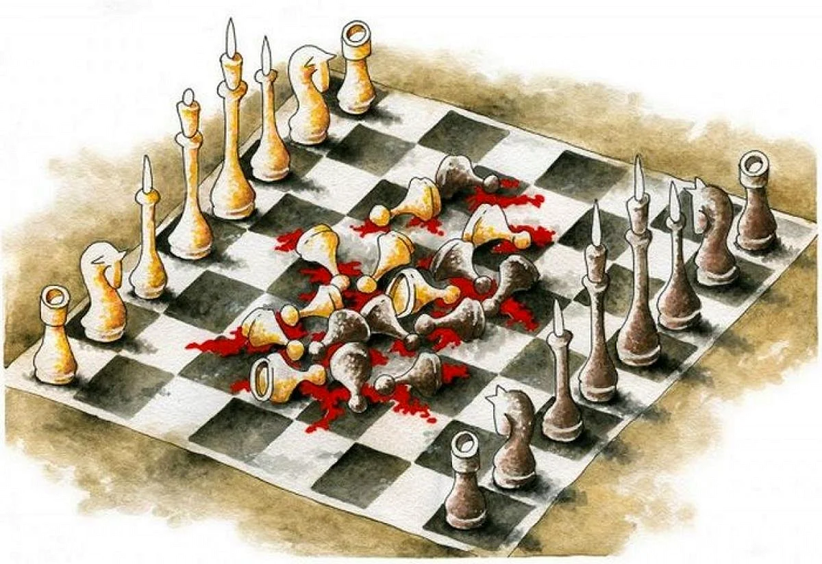 Шахматная доска карикатура