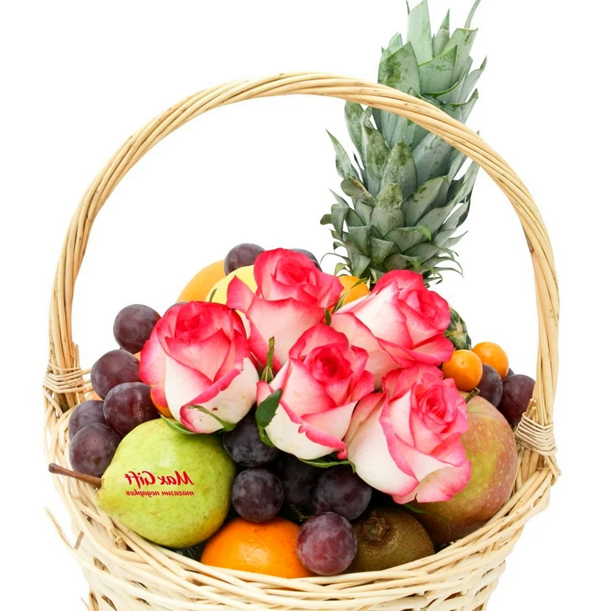 Шикарные фруктовые корзины с цветами