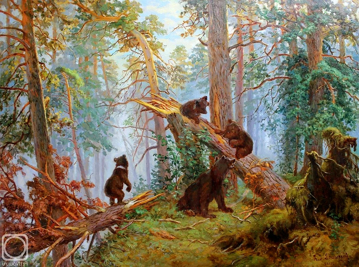 Шишкин Иван Иванович утро в Сосновом лесу