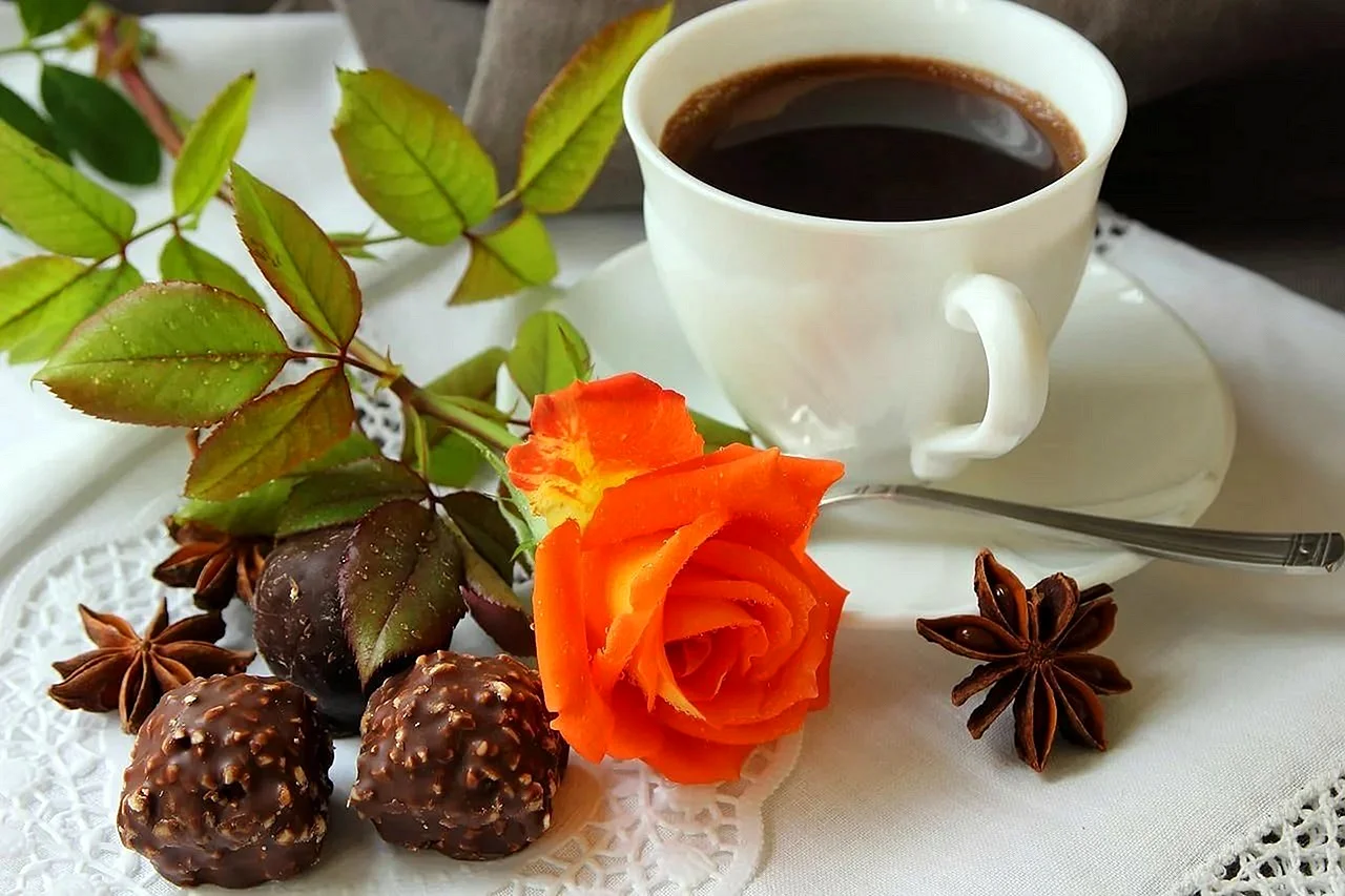 Шоколад цветы кофе
